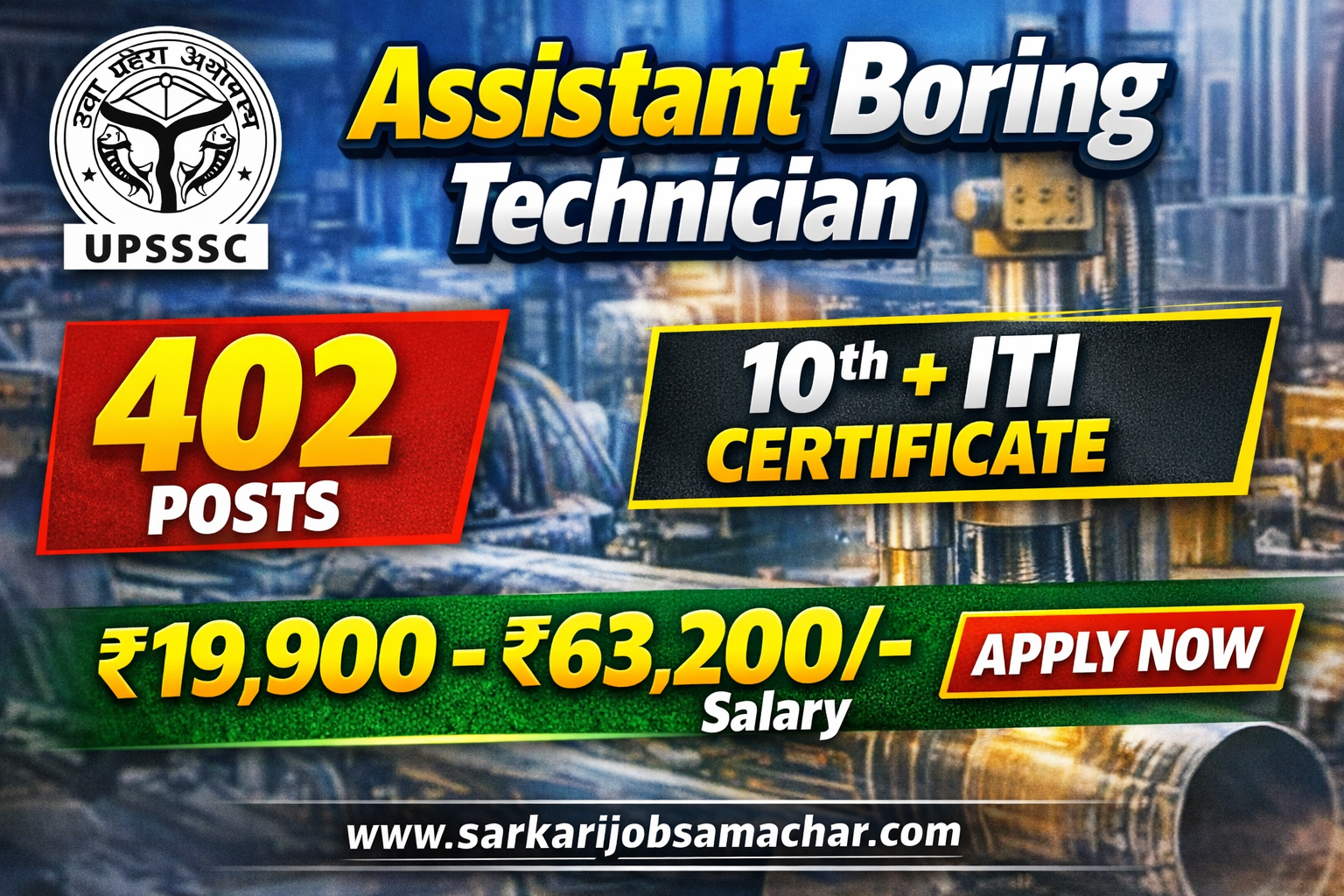UPSSSC Assistant Boring Technician Recruitment 2026 – Apply Online for 402 Posts